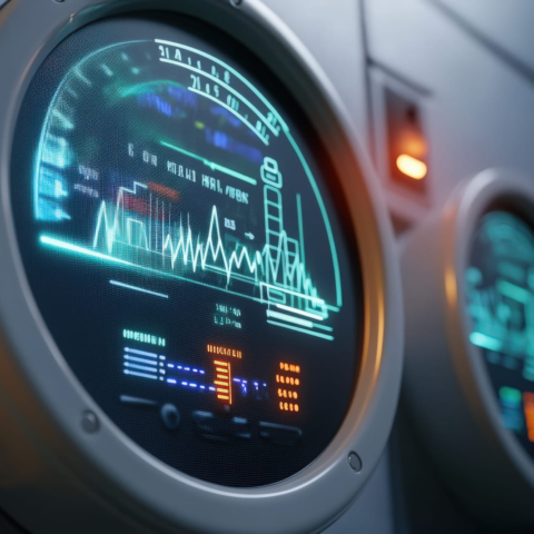 93399026 a smart utility meter is monitoring energy usage in a residential area showcasing digital readings and consumption patterns