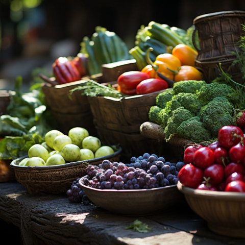 99362066 fresh produce on display