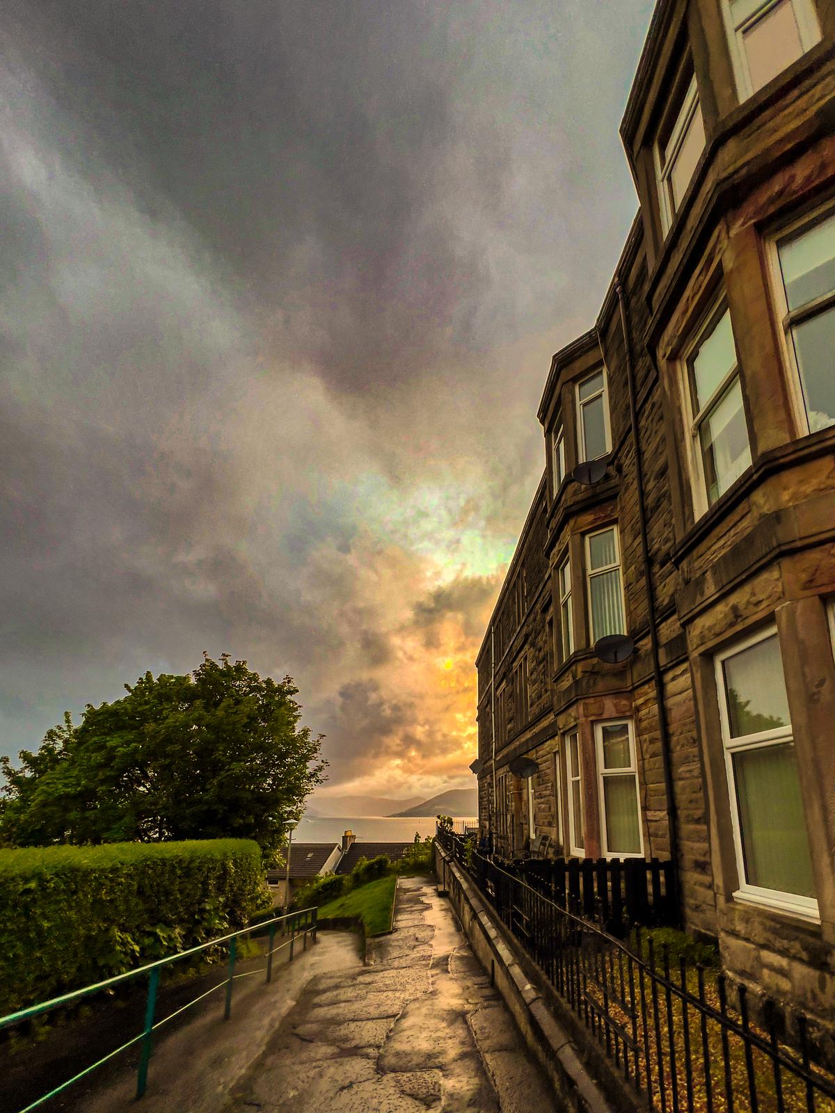 46515422 scottish street and sky view gourock scotland