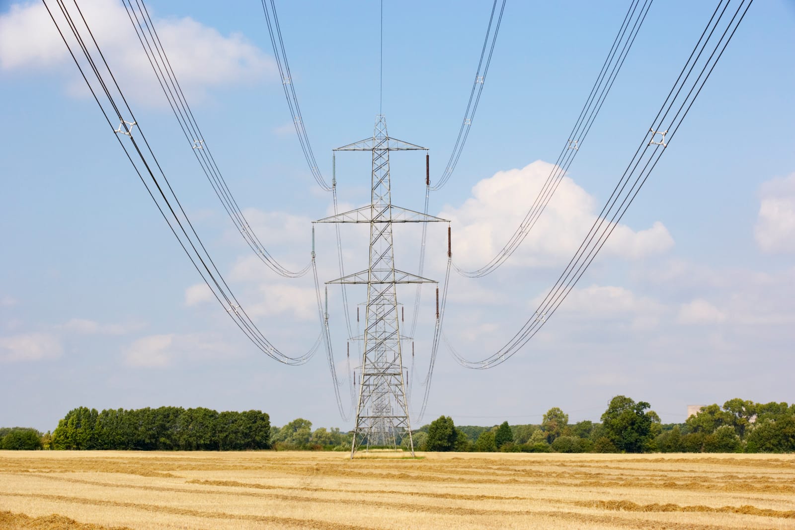 68762966 electricity pylons in countryside