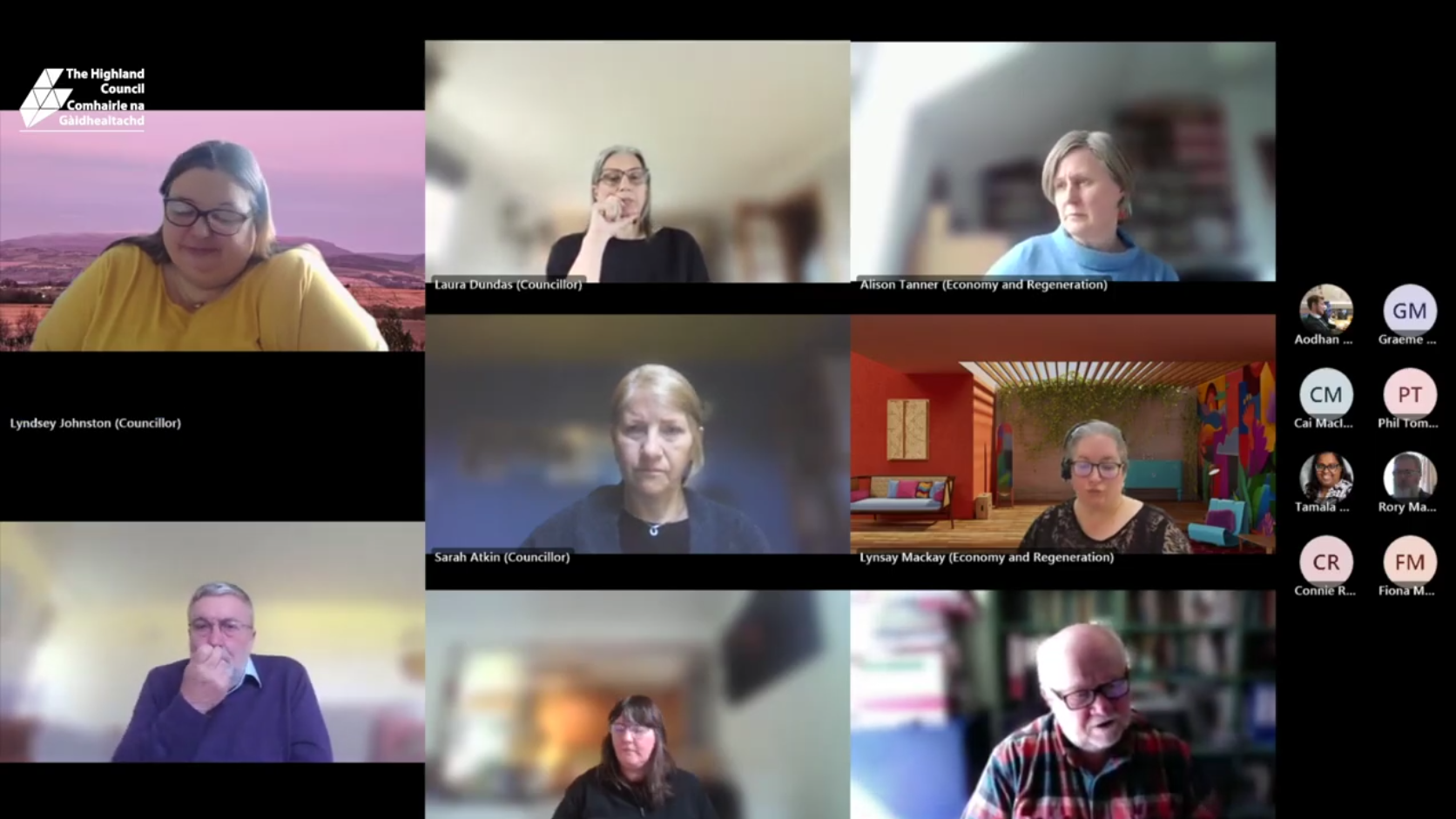 Highland council meeting screenshot