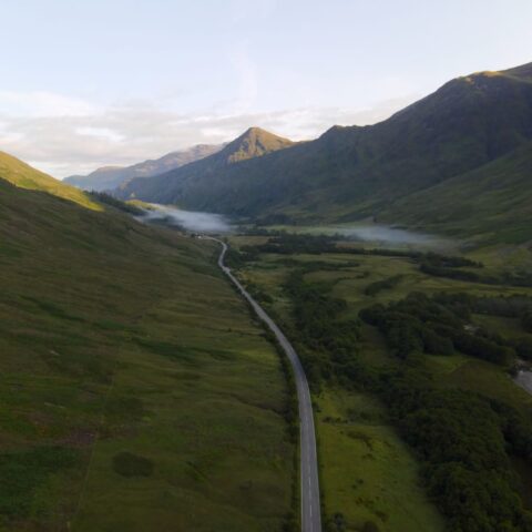 The A87 through the Highlands. Transport Scotland’s biodiversity strategy applies across the trunk road network, while its largest current road building programmes include the A9