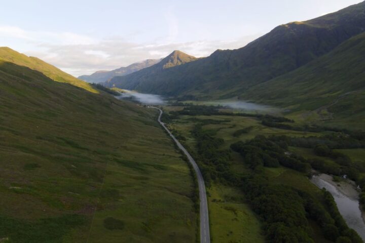 The A87 through the Highlands. Transport Scotland’s biodiversity strategy applies across the trunk road network, while its largest current road building programmes include the A9